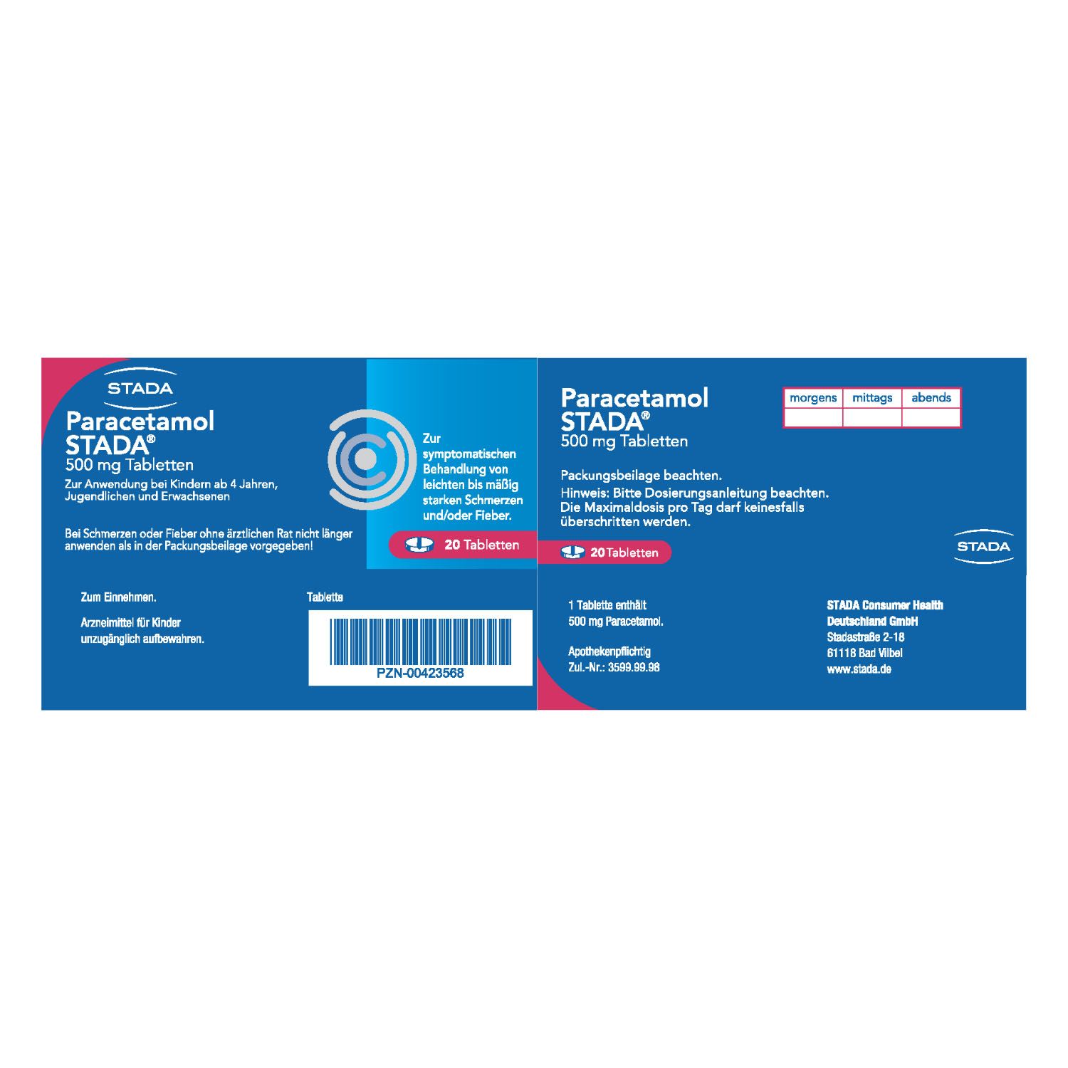 PARACETAMOL STADA 500 mg Tabletten