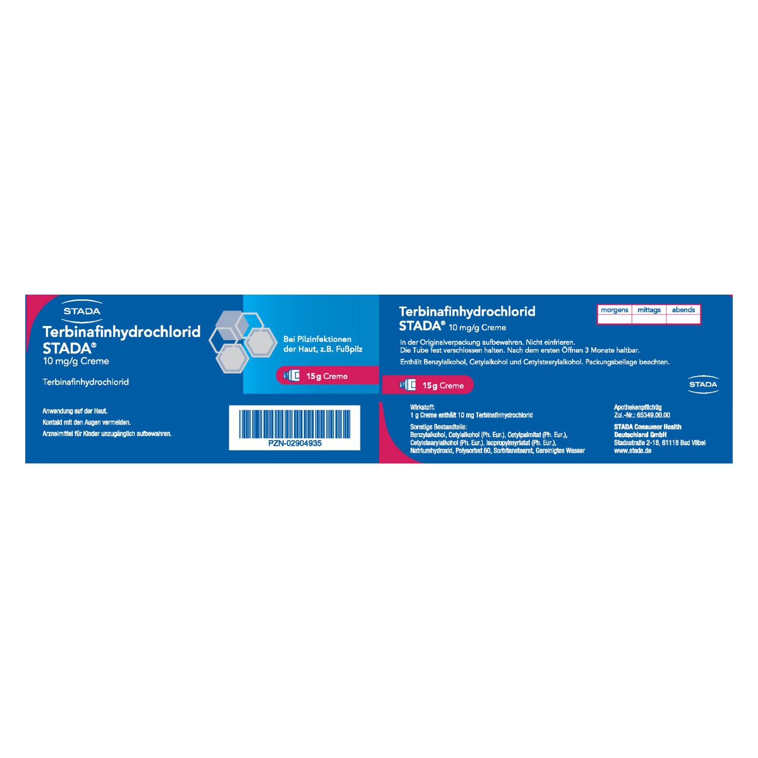 TERBINAFINHYDROCHLORID STADA 10 mg/g Creme