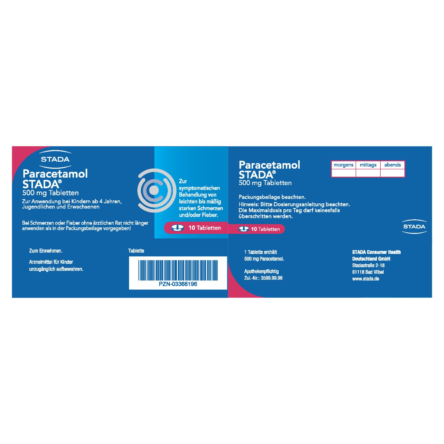 PARACETAMOL STADA 500 mg Tabletten