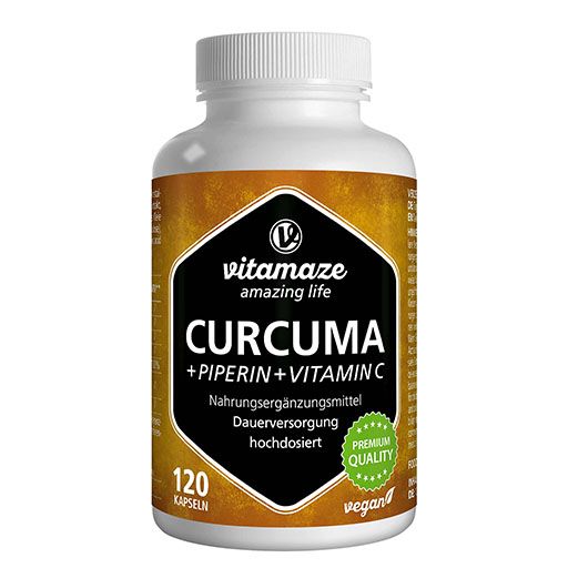 CURCUMA+PIPERIN+Vitamin C vegan Kapseln