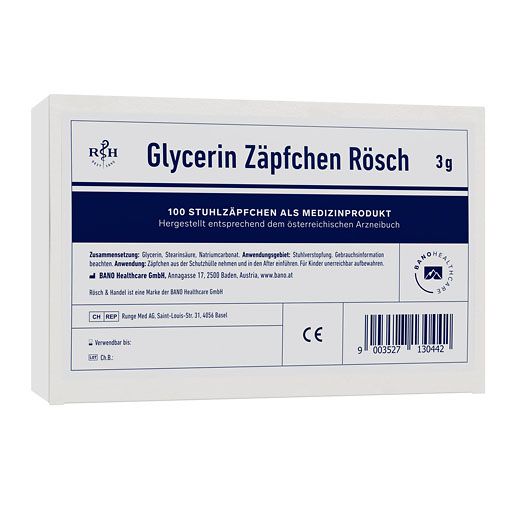 GLYCERIN ZÄPFCHEN Rösch 3 g gegen Verstopfung