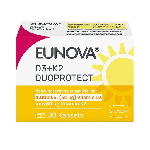 EUNOVA DuoProtect D3+K2 2000 I.E./80 μg Kapseln