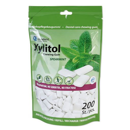 MIRADENT Xylitol Chewing Gum Spearmint Ref.