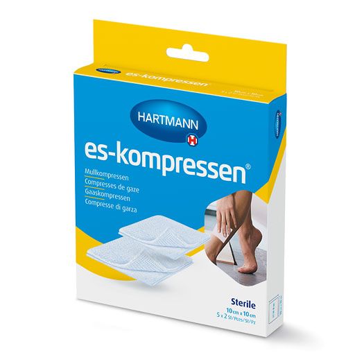 ES-KOMPRESSEN steril 10x10 cm 8fach 17fädig