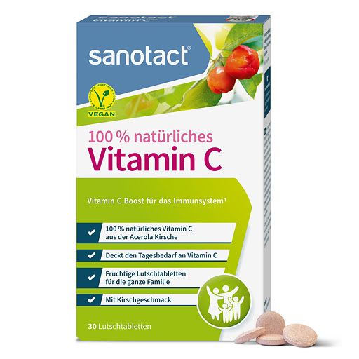 SANOTACT 100% natürliches Vitamin C Lutschtabl.