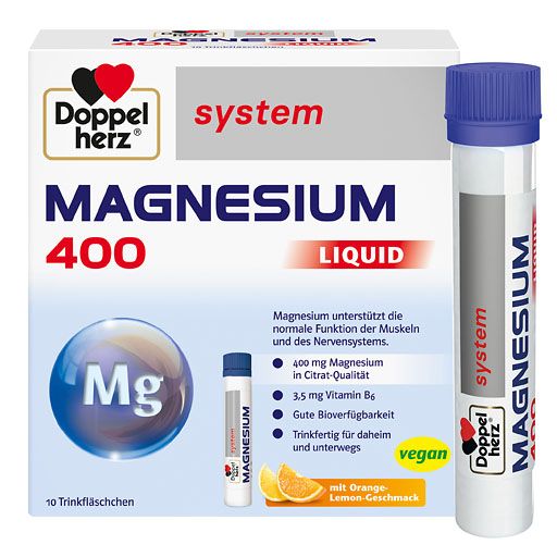 DOPPELHERZ Magnesium 400 Liquid system Trinkamp.