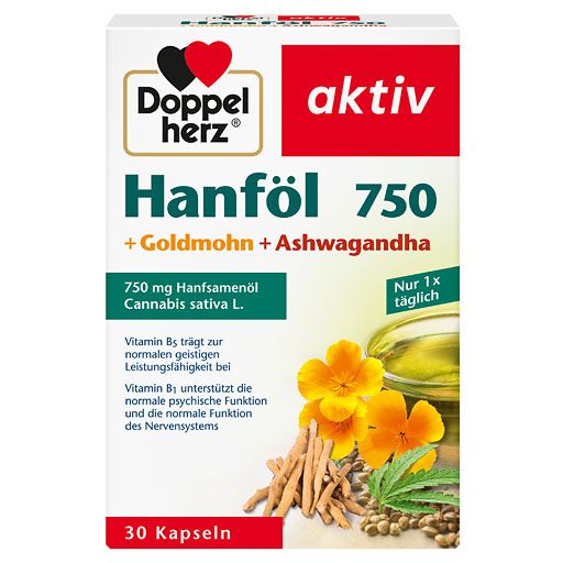 DOPPELHERZ Hanföl+Goldmohn+Ashwagandha Kapseln