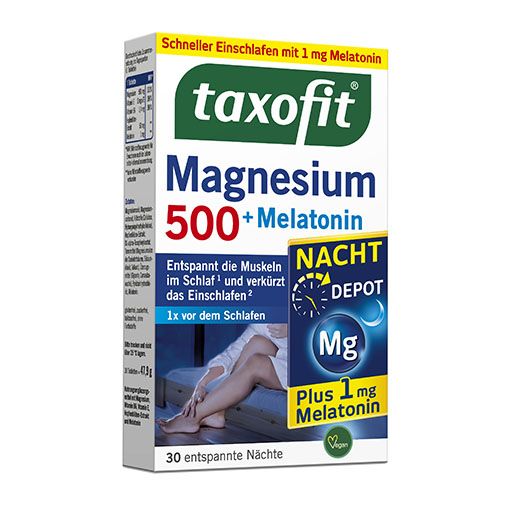 TAXOFIT Magnesium 500 Nacht+Melatonin Tabletten