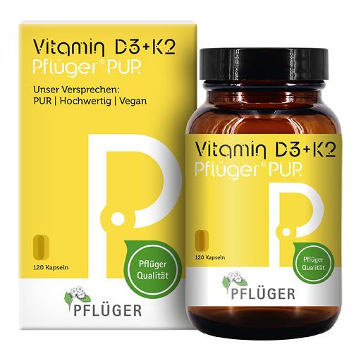 VITAMIN D3+K2 Pflüger PUR 1.000 I.E./75 μg Kapseln