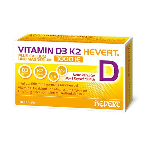 VITAMIN D3 K2 Hevert+Calcium u.Magnes.1000 IE Kps.