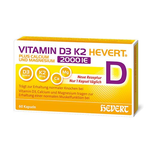 VITAMIN D3 K2 Hevert+Calcium u.Magnes.2000 IE Kps.