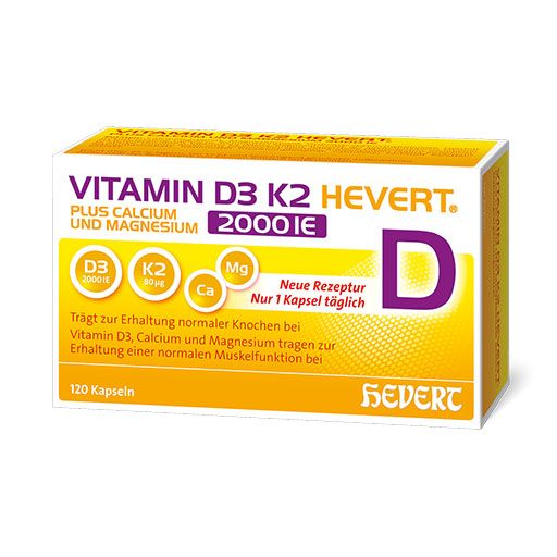 VITAMIN D3 K2 Hevert+Calcium u.Magnes.2000 IE Kps.