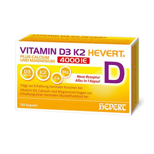 VITAMIN D3 K2 Hevert+Calcium u.Magnes.4000 IE Kps.