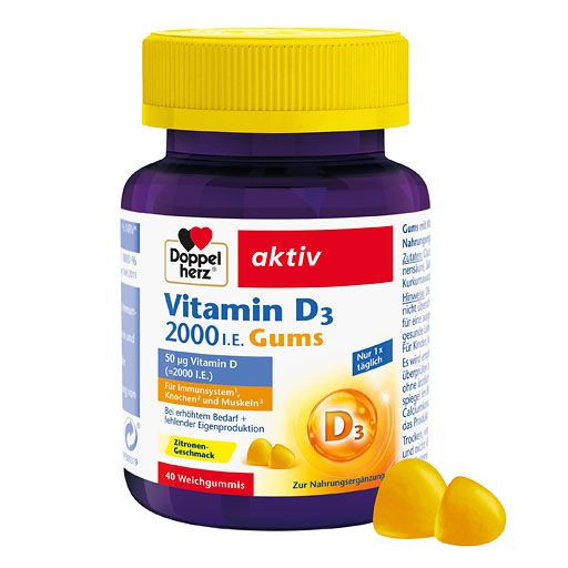 DOPPELHERZ Vitamin D3 2000 I.E.Gums